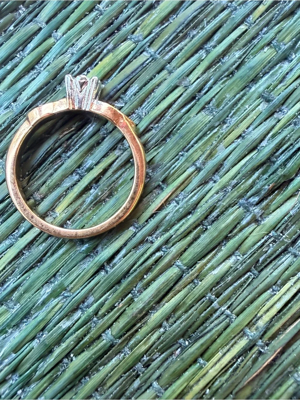 Classic Two-Tone Floral Clear Stone Accent Ring